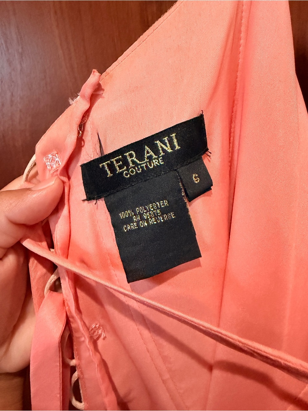 Terani Couture Coral Prom Dress - Elegant Sleeveless Gown